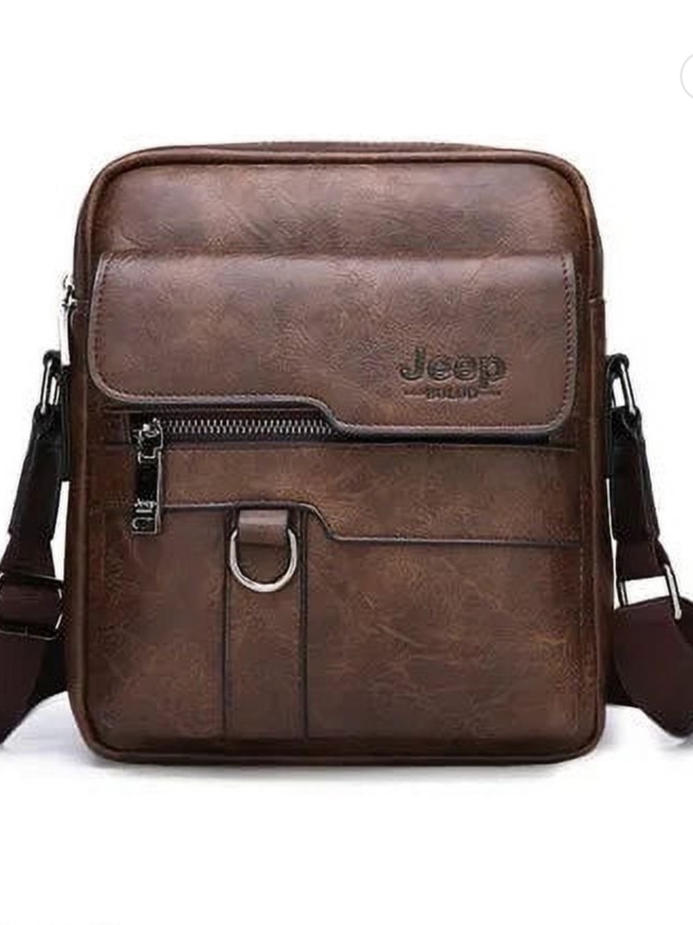 EUC JEEP Buluo Brown Men’s Crossbody Leather Bag